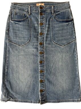 KUT from the Kloth Rose Button Front Denim Skirt